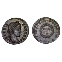 AE3 Crispus (320), RIC.182 CAESARVM NOSTRORVM Siscia