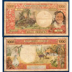 Nouvelle Calédonie P.61, B Billet de 1000 Francs 1969