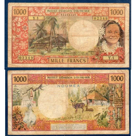 Nouvelle Calédonie P.61, B Billet de 1000 Francs 1969