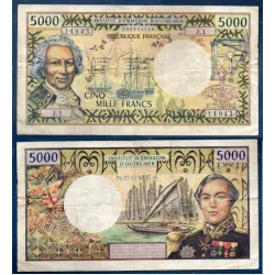 Nouvelle Calédonie P.65b, TB Billet de 5000 Francs 1973 Bougainville