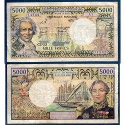 Nouvelle Calédonie P.65b, TB Billet de 5000 Francs 1973 Bougainville