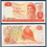Nouvelle Zelande P.165d, TTB Billet de 5 Dollars 1967-1981 Tui