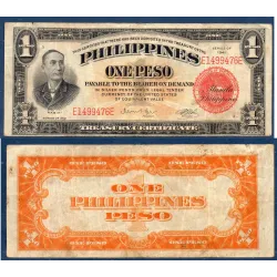 Philippines P.89a, TB Billet de 1 Pesos 1941 Apolinario Mabini