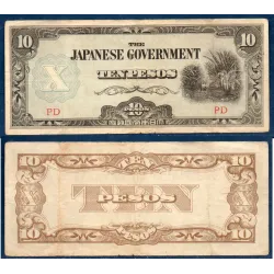Philippines P.108a, TB Billet de 10 Pesos 1942 Japanese government