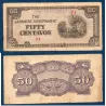 Philippines P.105a, TB Billet de 10 centavos 1942 Japanese Government