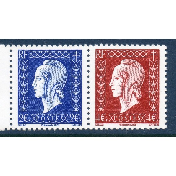 Timbre France 5861-5862 Paire Marianne Dulac Neuf