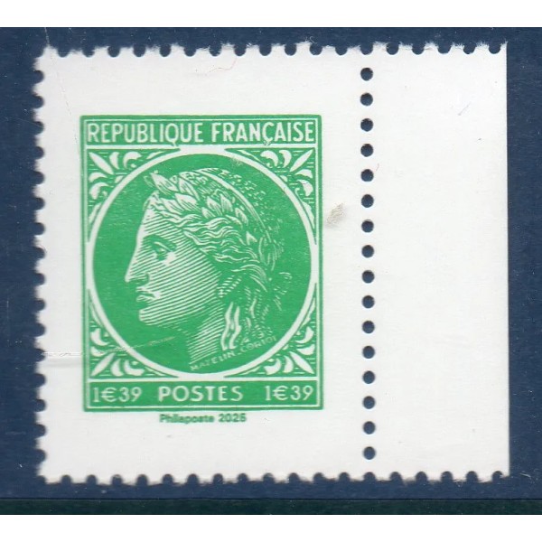 Timbre France 5863 80 ans Cérès de Mazelin 1.39€ vert Neuf