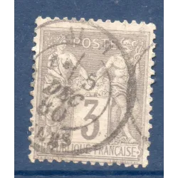 Timbre France Yvert No 87 Type II Sage 3c gris Oblitéré