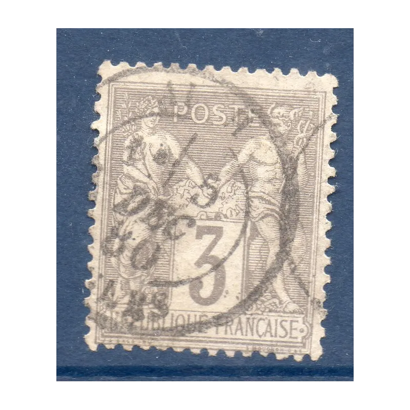 Timbre France Yvert No 87 Type II Sage 3c gris Oblitéré Timbre France Yvert No 87 Type II Sage 3c gris Oblitéré