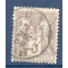 Timbre France Yvert No 87 Type II Sage 3c gris Oblitéré