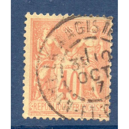 Timbre France Yvert No 94 Type II Sage 40c orange Oblitéré