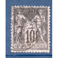Timbre France Yvert No 103 Type I Sage 10c noir s. lilas Oblitéré