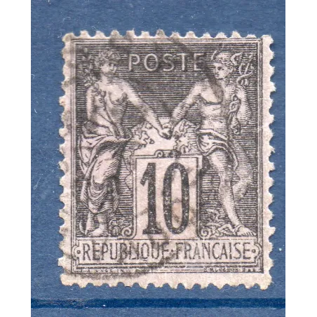 Timbre France Yvert No 103 Type I Sage 10c noir s. lilas Oblitéré