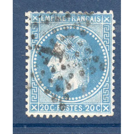 Timbre France Yvert No 29A Empire Lauré 20c bleu Oblitéré étoile