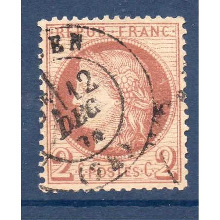 Timbre France Yvert No 51 Type Cérès 2c rouge-brun Oblitéré CaD type 16