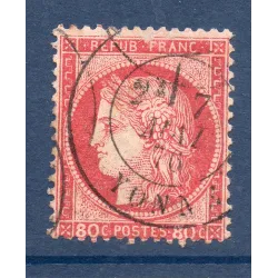 Timbre France Yvert No 57a Type Cérès 80c carmin-rose Oblitéré CaD type 17