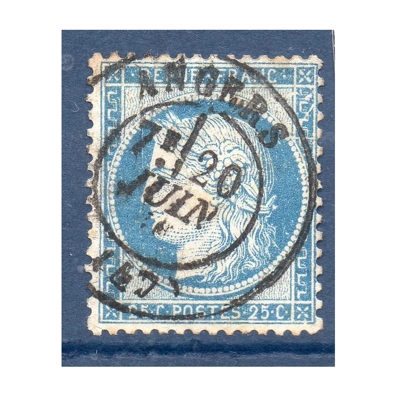 Timbre France Yvert No 60C Type Cérès 25c bleu Oblitéré CaD type 17 Timbre France Yvert No 60C Type Cérès 25c bleu Oblitéré CaD type 17