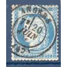 Timbre France Yvert No 60C Type Cérès 25c bleu Oblitéré CaD type 17