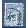 Timbre France Yvert No 79 Type II Sage 25c bleu Oblitéré