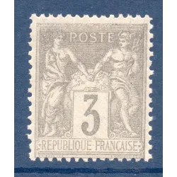 Timbre France Yvert No 87 Type II Sage 3c gris Neuf * sur charnière