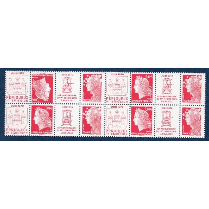 Timbre France Yvert No 4459b tete beche 40 Ans imprimerie Boulazac 2010 Timbre France Yvert No 4459b tete beche 40 Ans imprimerie Boulazac 2010