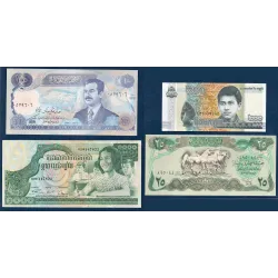 Lot de 4 Billets 3 Irak 1 Argentine SPL et NEUFS