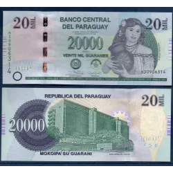 Paraguay P.238c, neuf Billet de 20000 Guaranies 2017 femme au pot