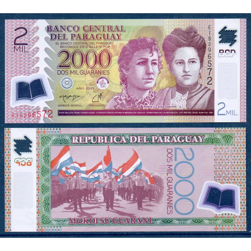 Paraguay P.228e, Neuf Billet de 2000 Guaranies 2023 Soeur Speratti Paraguay P.228e, Neuf Billet de 2000 Guaranies 2023 Soeur Speratti