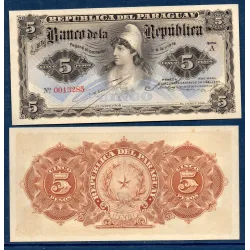 Paraguay P.156, Spl Billet de 5 Pesos 1907 Liberty