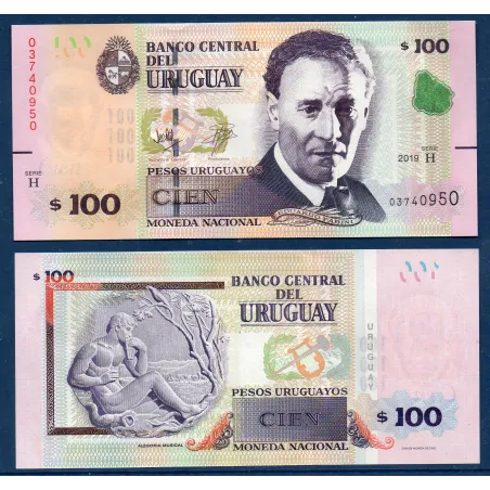 Uruguay P.95b, neuf Billet de 100 Pesos 2019 Eduardo Fabini
