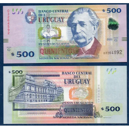 Uruguay P.97c, neuf Billet de 500 Pesos 2020 Alfredo Vazquez Acevedo