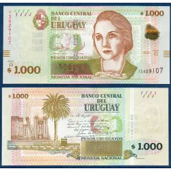 Uruguay P.98c, Neuf Billet de 1000 Pesos 2021 Juana de Ibarbourou