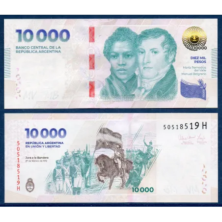 Argentine P.369, neuf, Billet de 10000 Pesos 2024 Remedios et Belgrano