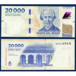 Argentine P.370, neuf, Billet de 20000 Pesos 2024 Juan Bautista Alberdi