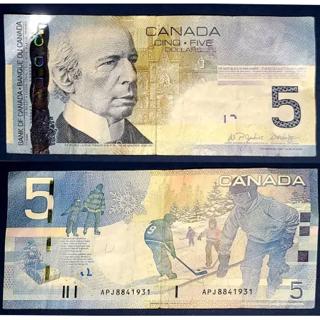 Canada P.101Aa, TB Billet de 5 dollar 2006-2011 Hockey