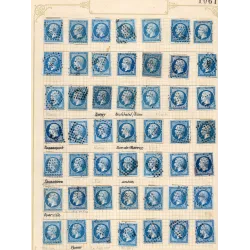 lot de 108 Timbres France Yvert No 14  Oblitérés diverses nuances