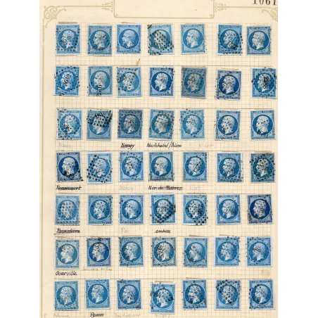 lot de 108 Timbres France Yvert No 14  Oblitérés diverses nuances