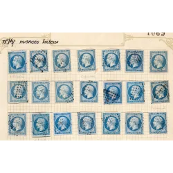 lot de 108 Timbres France Yvert No 14  Oblitérés diverses nuances