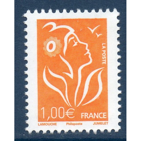 Timbre France 3739B Marianne Lamouche 1€ orange Philaposte Neuf