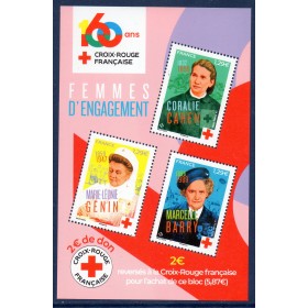 Bloc Feuillet France F5812 Croix rouge 160ème annversaire Neuf