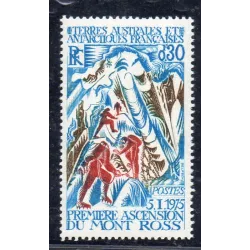 Timbre TAAF Yvert No 61 premiere ascencion du mont Roos neuf ** 1976