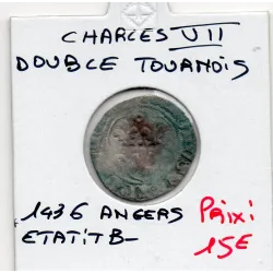 Double tournois Angers Charles VII (1436) TB- 3eme émission