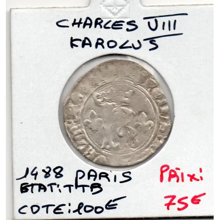 Karolus Charles VIII Paris (1488) TTB+