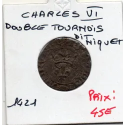 Double tournois Niquet Charles VI (1421) TB+