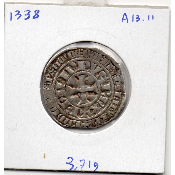 Gros Tournois à l'O Long Philippe IV (1298) TTB