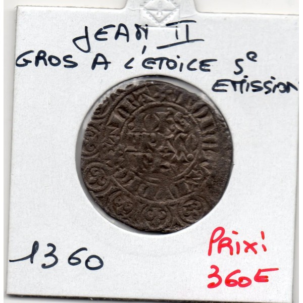 Gros à l'étoile Jean II 5eme emission (1360) TTB