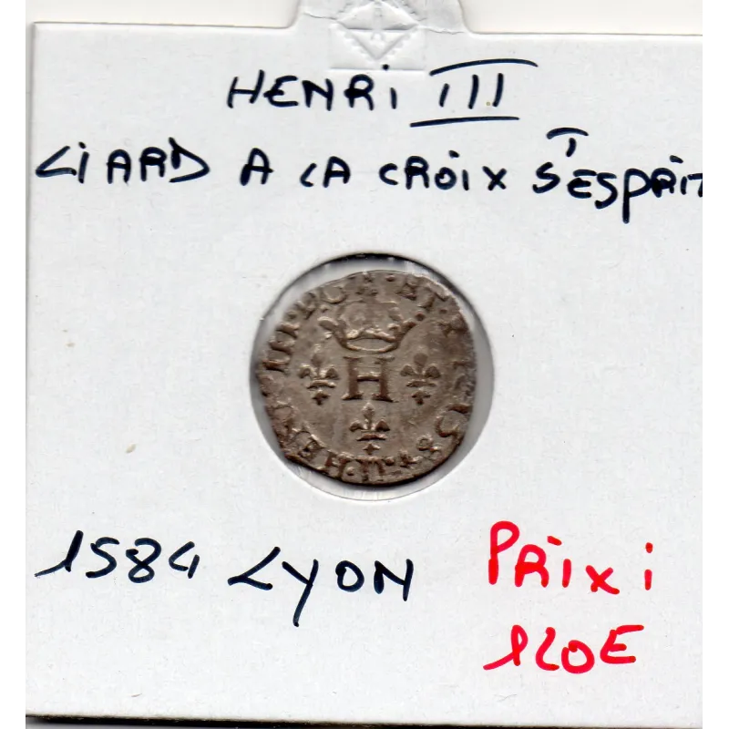 Liard à la croix du saint esprit Lyon Henri III (1584) Sup Liard à la croix du saint esprit Lyon Henri III (1584) Sup
