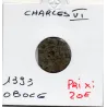 Obole tournois 1er type Charles VI (1385) TB Obole tournois 1er type Charles VI (1385) TB