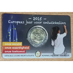 2 euros commémorative Belgique 2015 Blister abimé année du développement version flamande