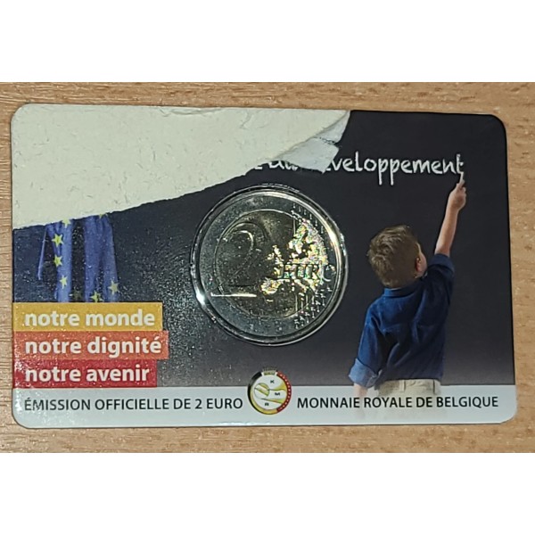 2 euros commémorative Belgique 2015 Blister abimé année du développement version flamande